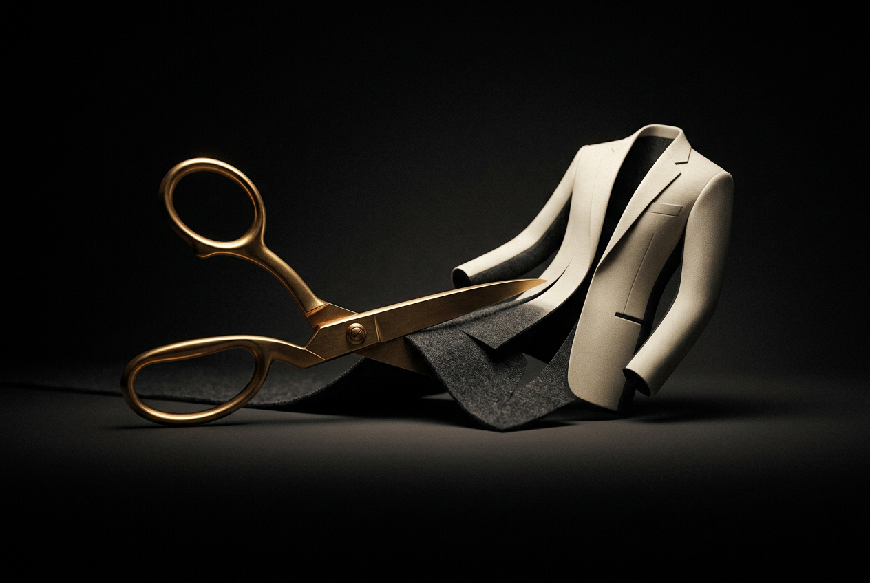 Symbolic black and gold editorial illustration for the article "What You Wear Changes How You Perform"